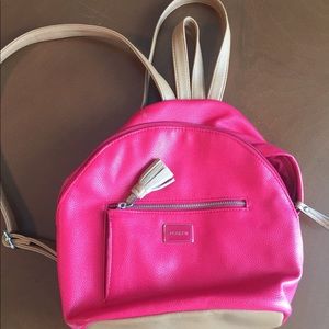 Pink mini backpack in faux leather